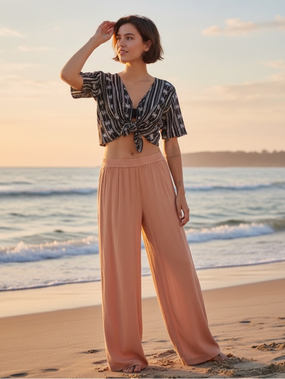 NWT Volcom Stoneshine Junki Beach Pant size L in Sand Brown